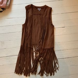 Boho Suede Fringe Vest